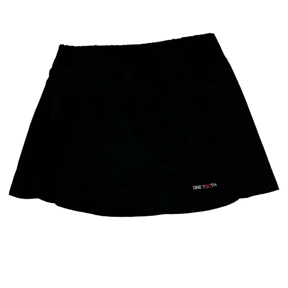 One Tooth Black Skort Elastic Waist Athletic Wear SZ XL